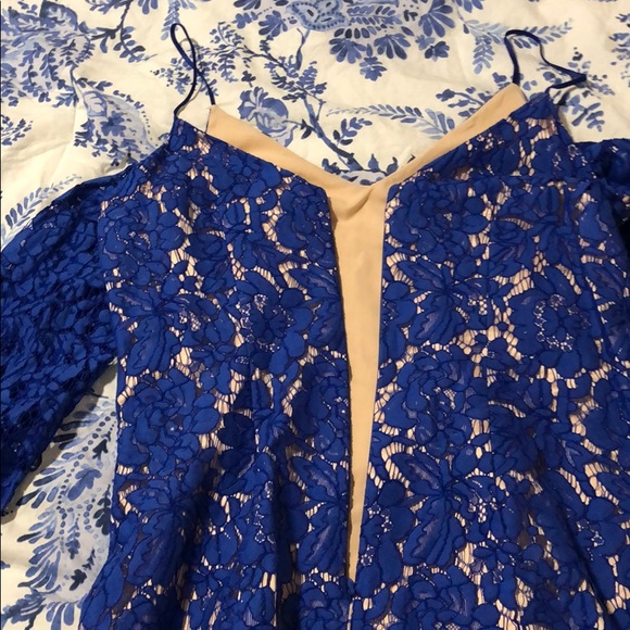 Blue off the shoulder dress. - Picture 6 of 6